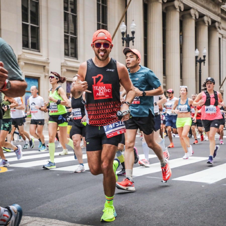 KTP athlete mid-race at the Chicago Marathon